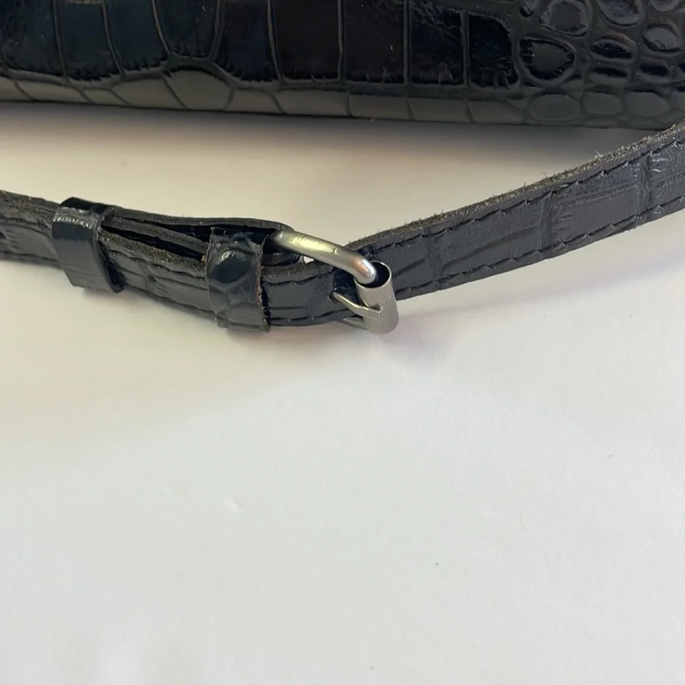 Patricia Nash - Croc Embossed Ashmore Crossbody Black Satchel - Picture 11 of 11